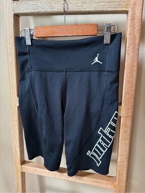 Jordan Black Bike Shorts with White Text and Red Jumpman